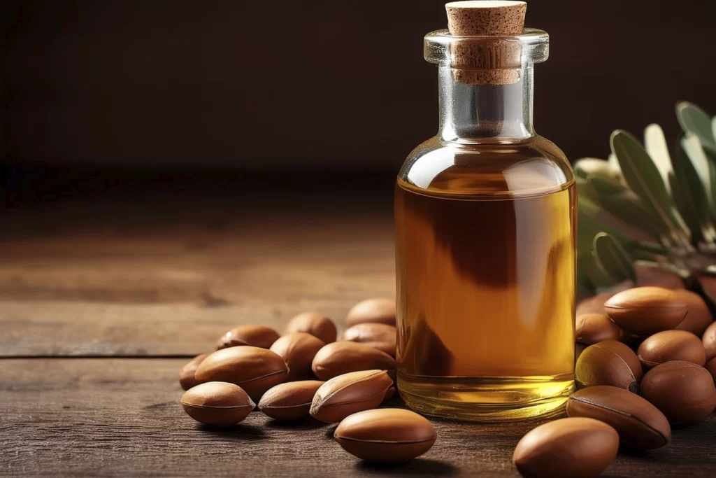 frasco de aceite de argán para crecer la barba