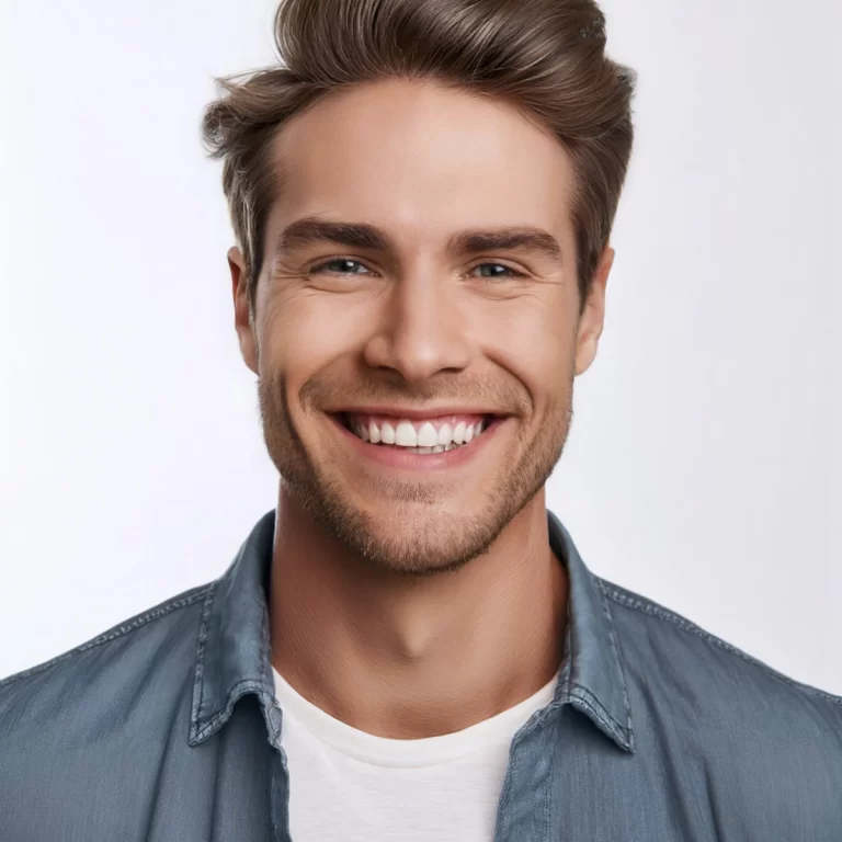 hombre con sonrisa blanca