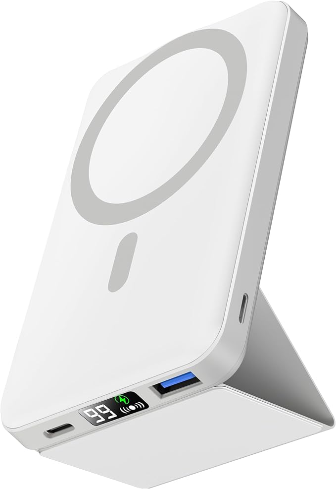 power bank de la marca podoru de 10000 mha con carga inalámbrica