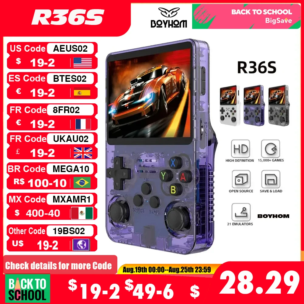 consola de juegos retro r36s